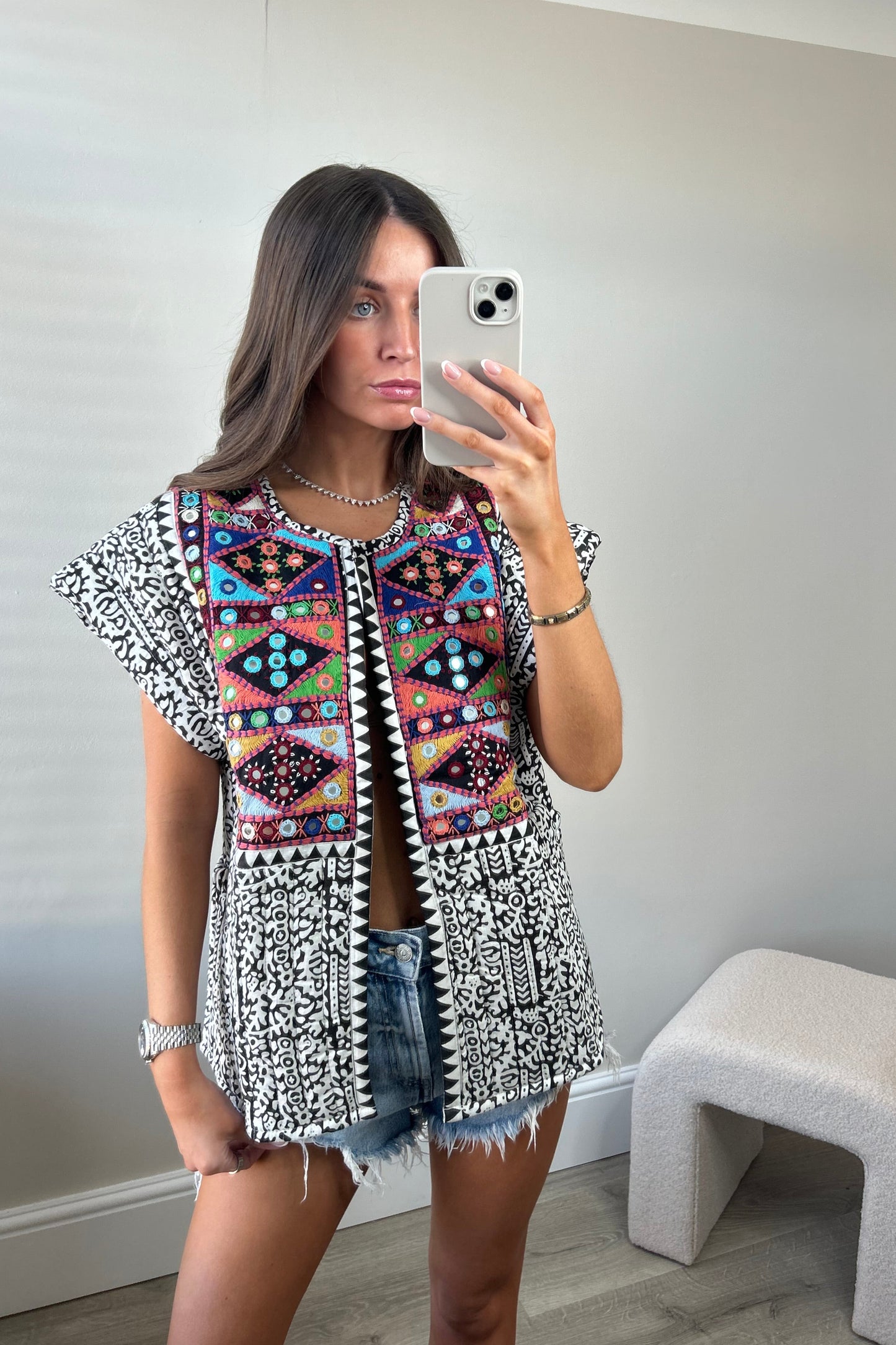 Padded Embroidered Waistcoat