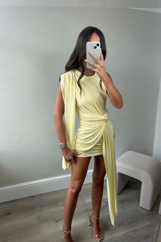 LEMON SLINKY MINI DRESS