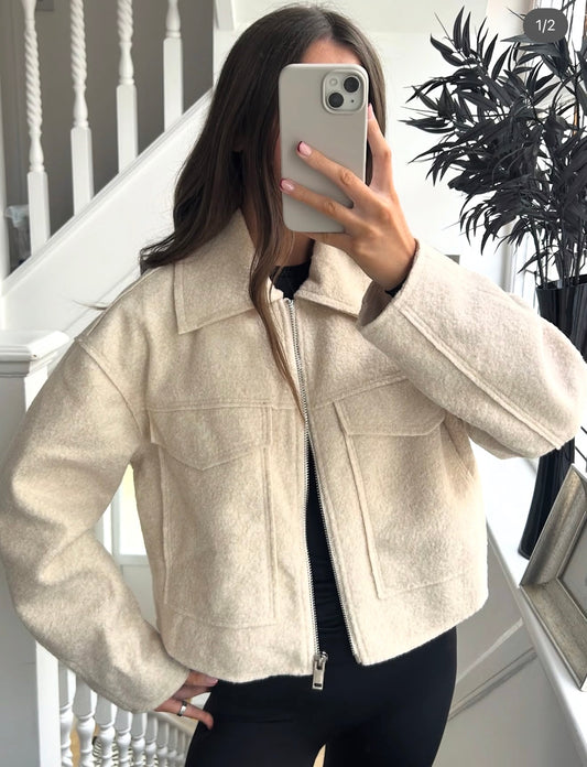 'TIA' WOOL JACKET WITH POCKETS