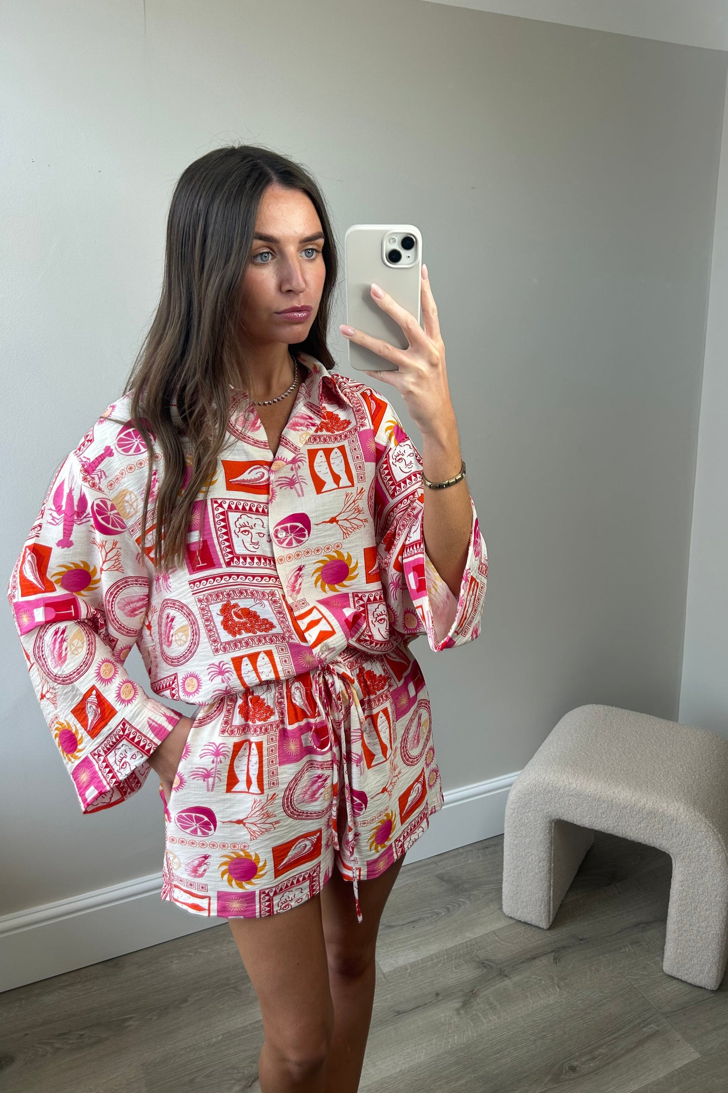 ‘CAPRI’ SHIRT & SHORT SET - PINK