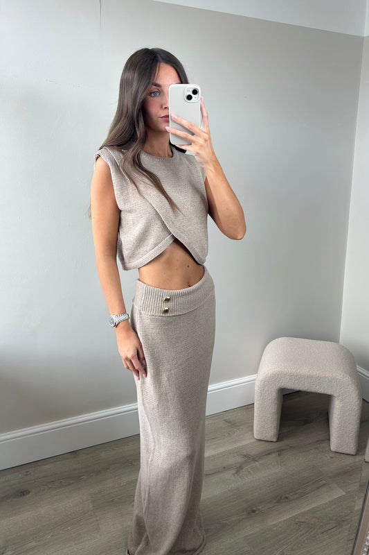 CROSS TOP & MAXI SKIRT SET