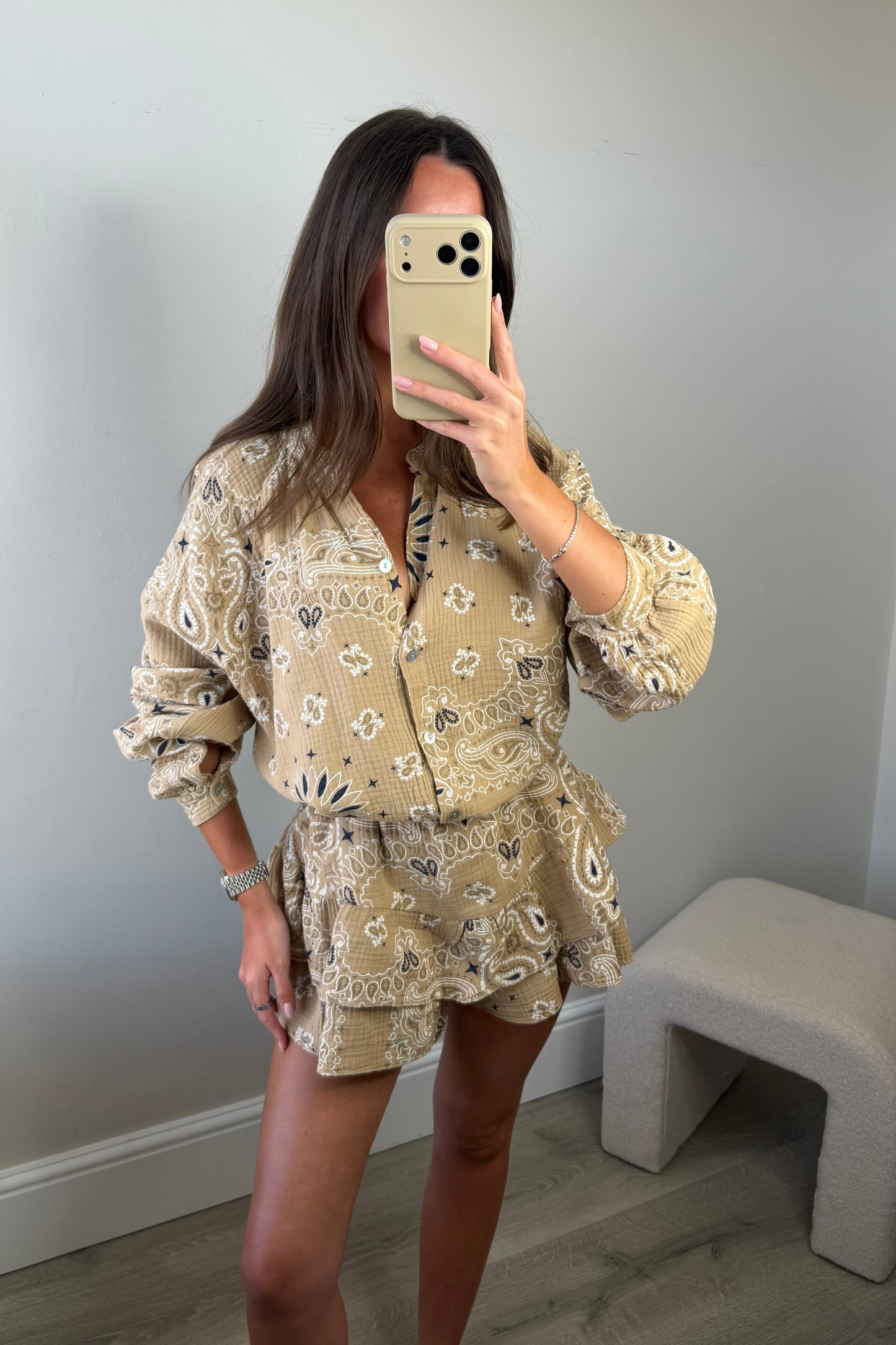 CHEESECLOTH TWO PIECE - TAUPE