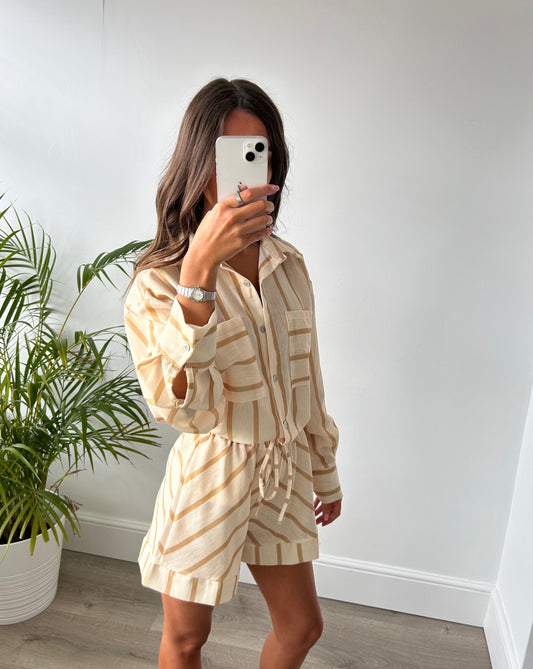 Striped Shirt & Short Set